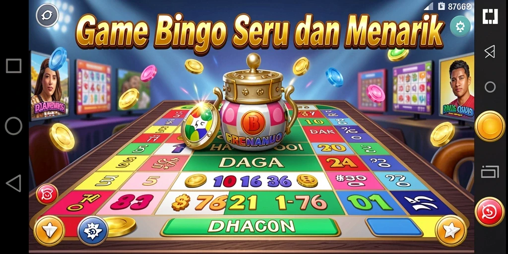 Screenshot <strong>8768</strong> menunjukkan gameplay menarik dari permainan Bingo yang penuh warna.