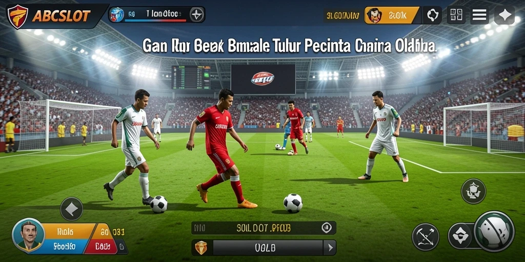 Tangkapan layar menunjukkan aksi penuh semangat dari game sepak bola ini.