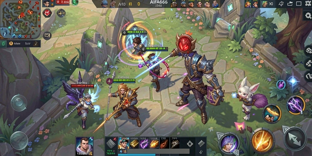Gameplay seru AIFA66 di arena pertempuran MOBA.