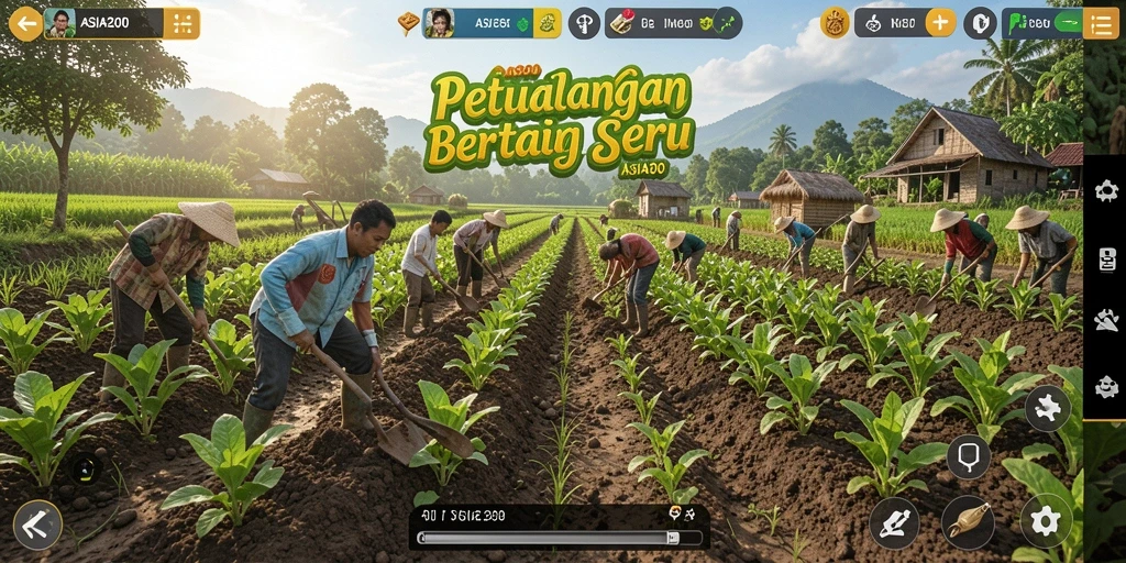 Gameplay seru bertani dan membangun ladang impian.