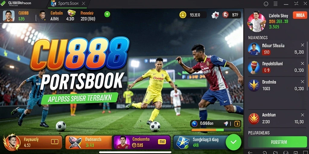 Tampilan antarmuka CU888 dengan berbagai pilihan taruhan olahraga.