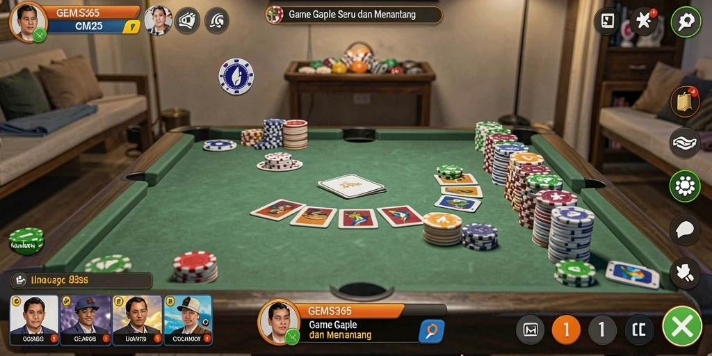 Tampilan gameplay Gaple yang menarik dan interaktif.