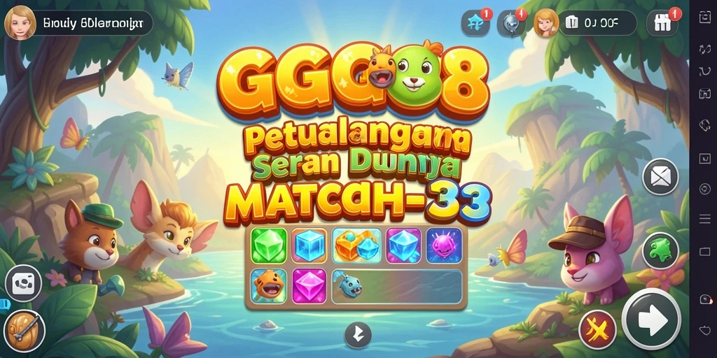 Tangkapan layar GGG888 menampilkan permainan Match-3 yang seru dan penuh warna.