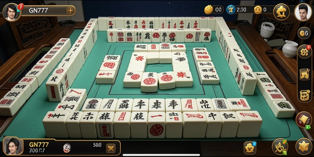 Tampilan permainan Mahjong GN777 dengan grafis menawan.