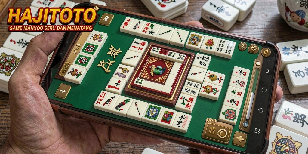 Screenshot gameplay HAJITOTO menampilkan suasana permainan Mahjong yang seru.