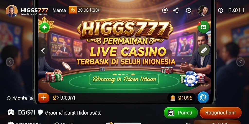 Tampilan menarik dari gameplay HIGGS777 dengan dealer live.