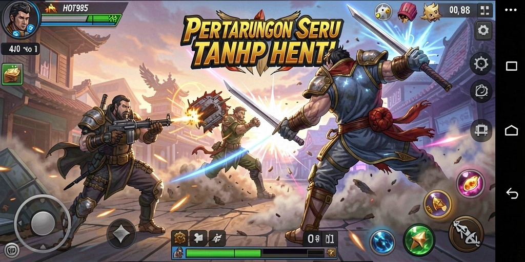 Tampilan aksi pertarungan HOT985 yang mendebarkan.
