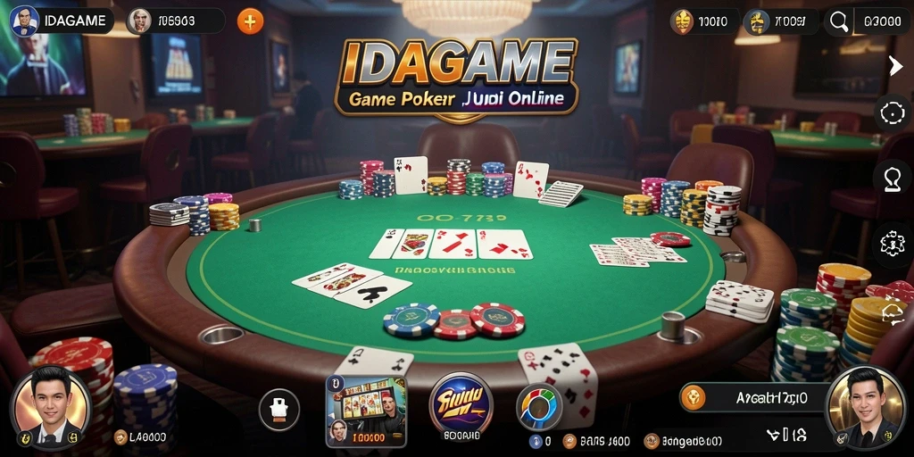 Tampilan gameplay Poker yang menarik di IDAGAME.