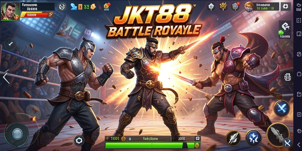 Tampilan gameplay seru di arena <strong>JKT88</strong> Battle Royale.