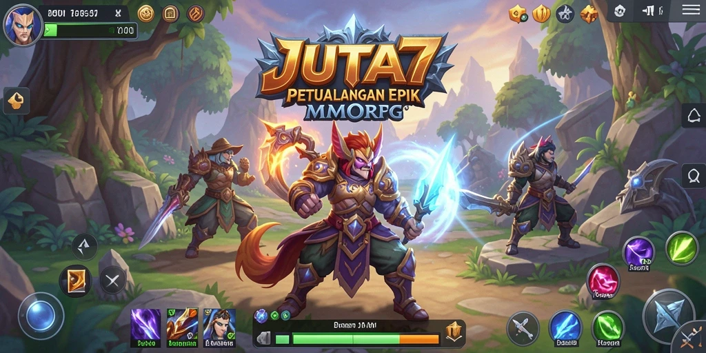 Tangkapan layar utama <strong>JUTA7</strong> menampilkan aksi pertempuran yang mendebarkan dalam dunia MMORPG.