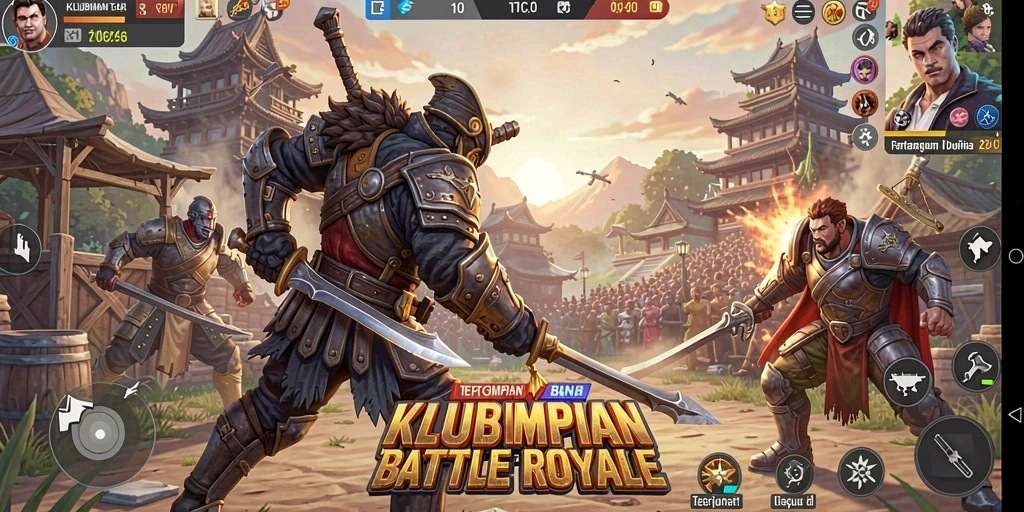 Tangkapan layar gameplay KLUBIMPIAN dengan pertarungan seru.
