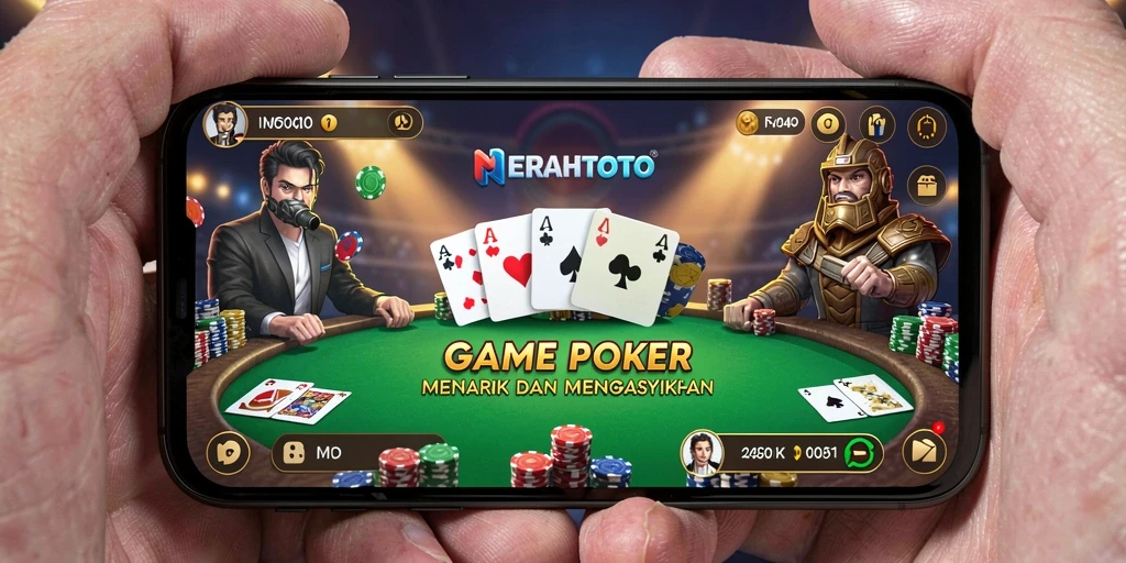 Screenshot menampilkan pemain sedang beradu strategi dalam permainan Poker.