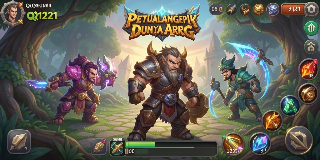 Tangkapan layar menampilkan pertempuran seru di dunia ARPG QQ1221.