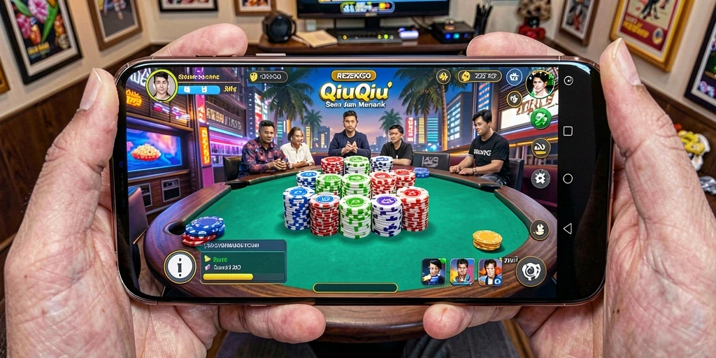 Tampilan gameplay seru dari REZEKIGO yang menampilkan QiuQiu.