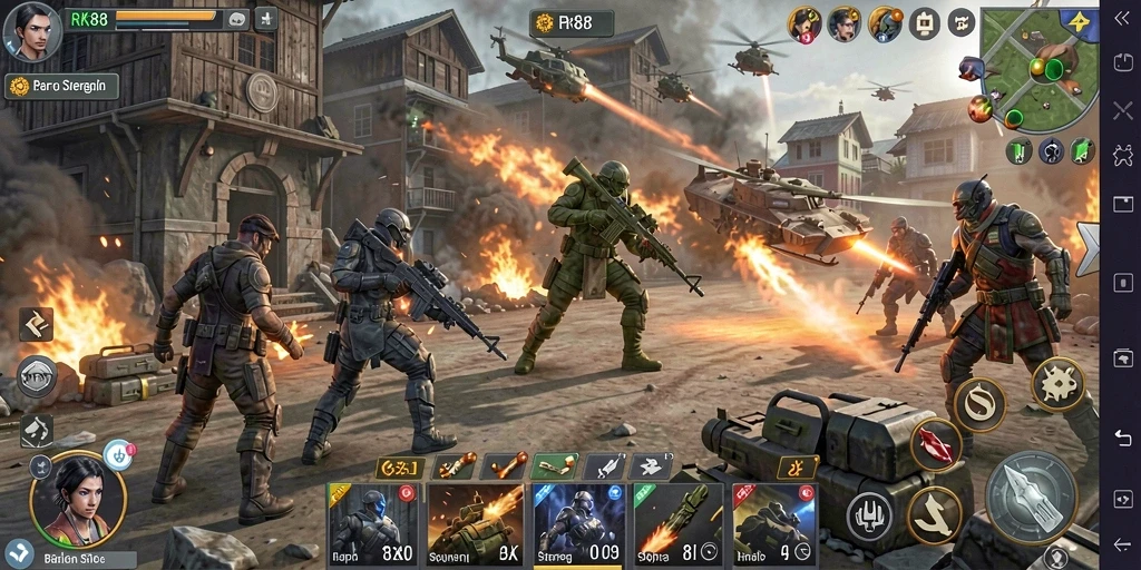 Tampilan gameplay RK88 yang menampilkan pertarungan strategi yang menegangkan.