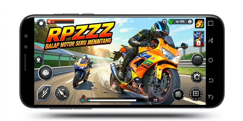 Gameplay mendebarkan balapan motor di RPZZZ.