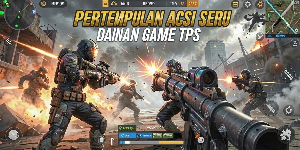Screenshot menunjukkan aksi mendebarkan dalam game TPS RR999.