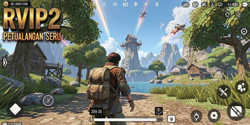 Screenshot menampilkan petualangan di dunia terbuka RVIP2.