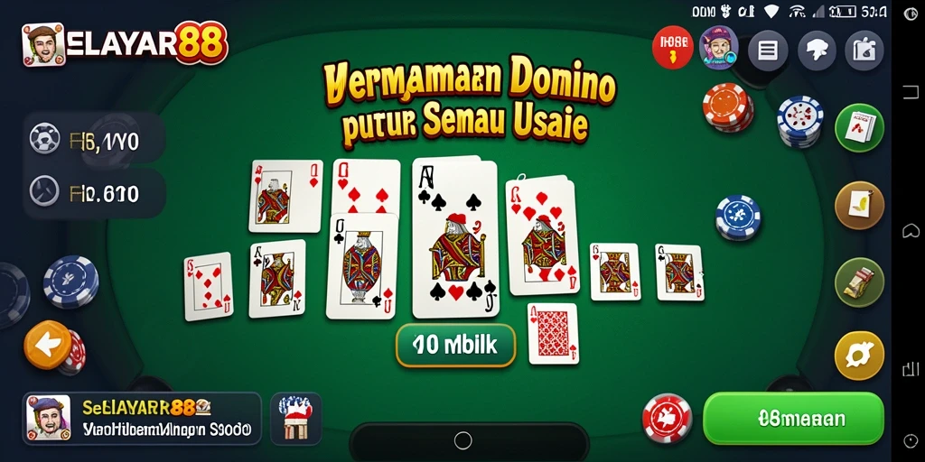 Screenshot permainan Domino yang menunjukkan gameplay yang seru.