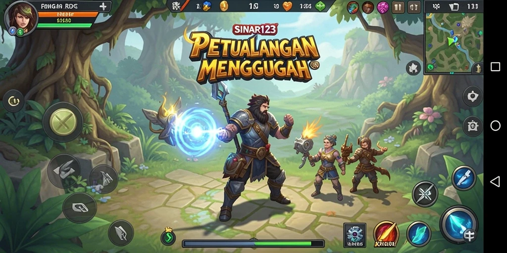 Tampilan gameplay SINAR123 yang menampilkan pertempuran seru dan petualangan yang menyenangkan.