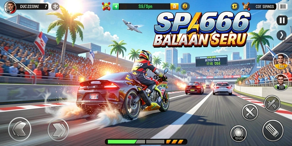 Tampilan menegangkan dalam balapan kecepatan tinggi di SP666.